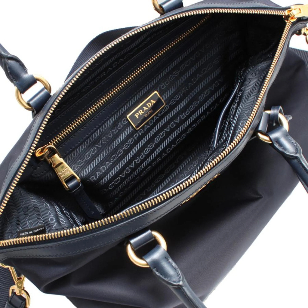 Prada Tessuto Nylon Black Leather Clochette Crossbody Tote - Picture 7 of 11